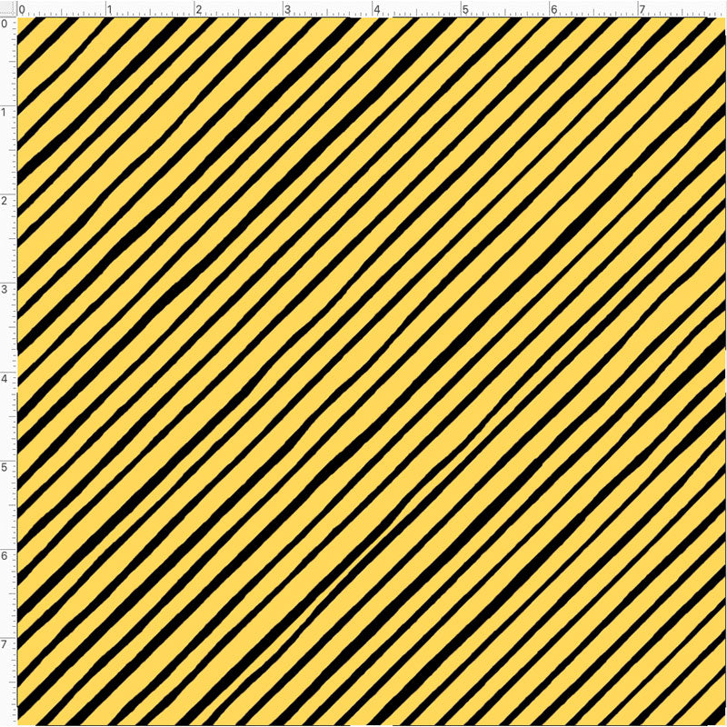 Quirky Bias Stripe Yellow / Black Fabric