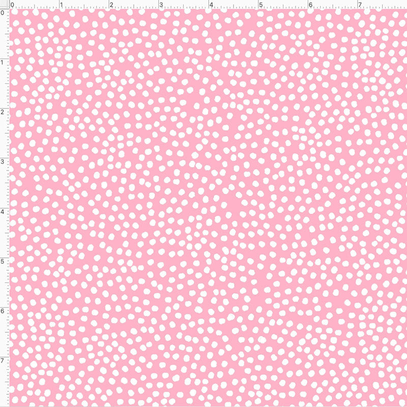 Bitty Dots Pink  / White Fabric