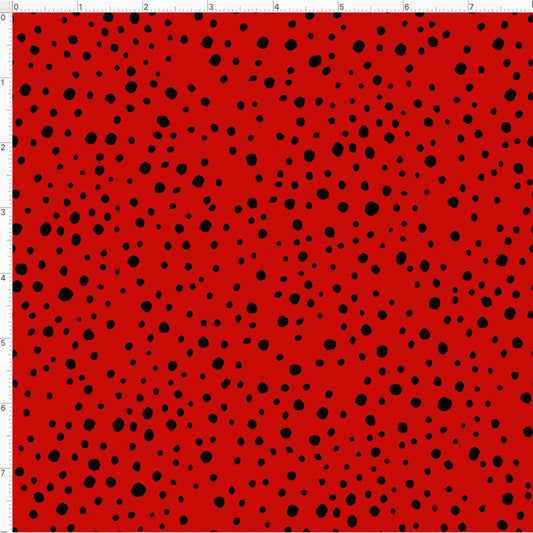 Pepper Dots Red / Black Fabric