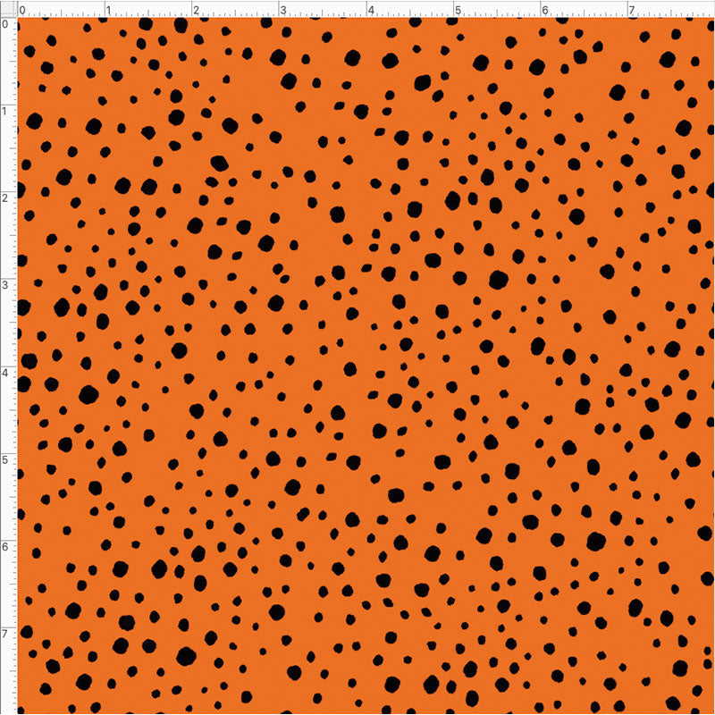 Pepper Dots Orange / Black Fabric
