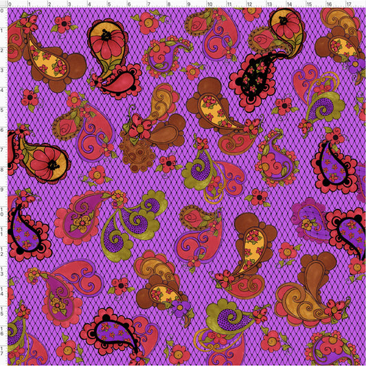 Posie Paisley Purple Fabric