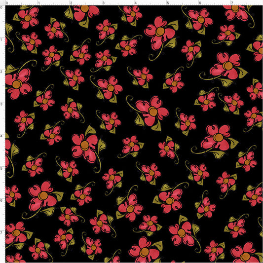 Daisy Caper Black Fabric