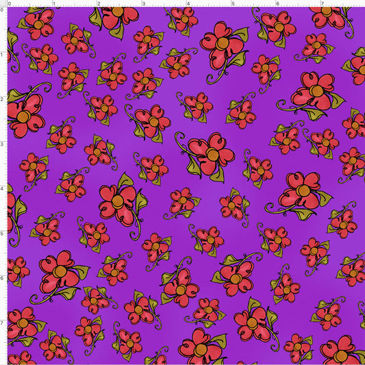 Daisy Caper Purple Fabric