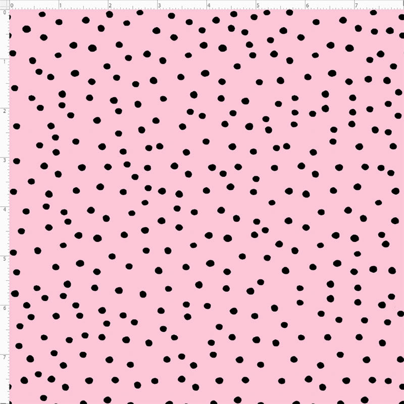 Dinky Dots Pink / Black Fabric