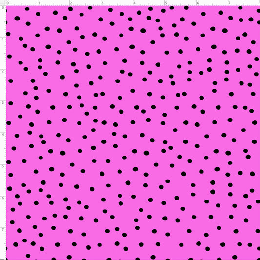Dinky Dots Hot Pink / Black Fabric