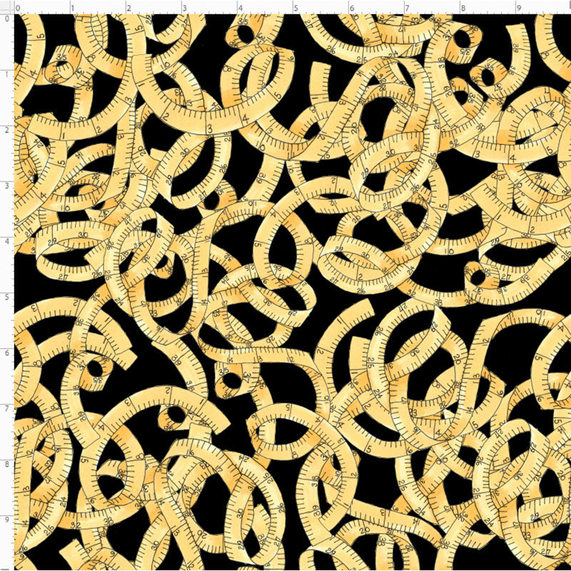 Tape Tangle Black Fabric