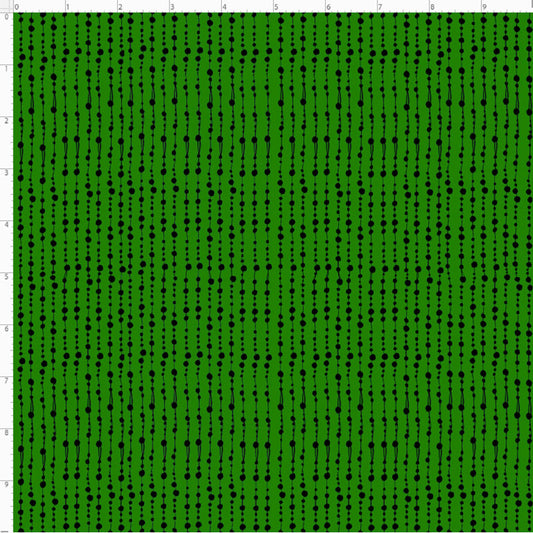 Beaded Curtain Green / Black Fabri