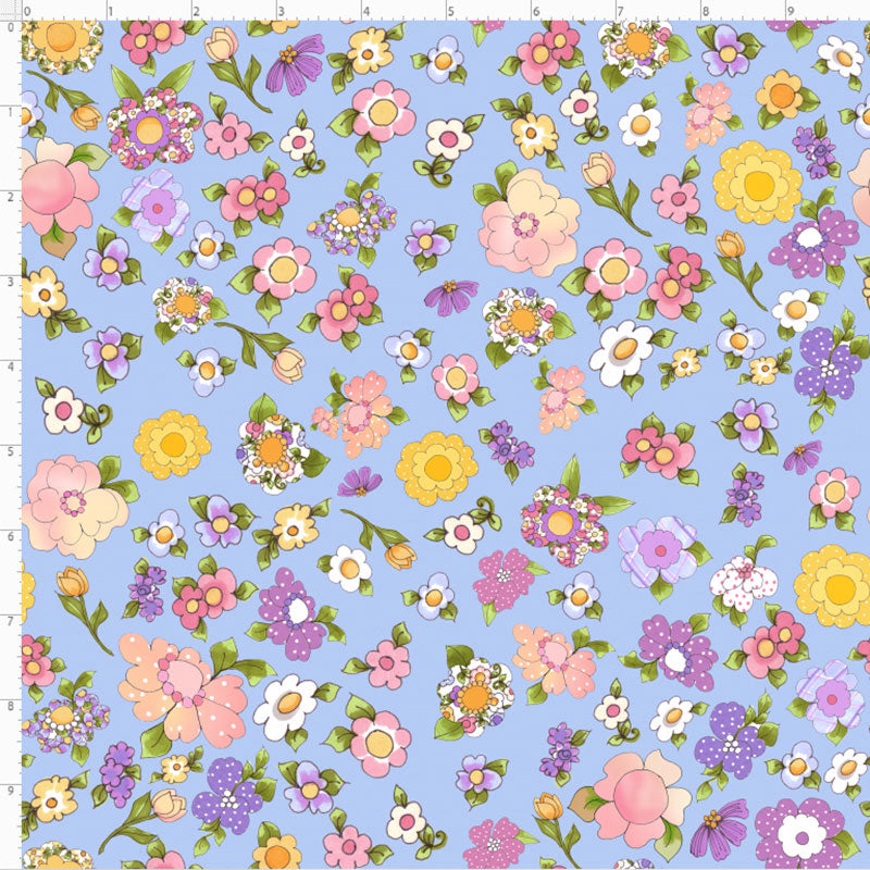 Blue Floral Fabric Yard: Eco Friendly Art Craft Textile Blue Floral Fabric Yard: Eco Friendly Art Craft Textile