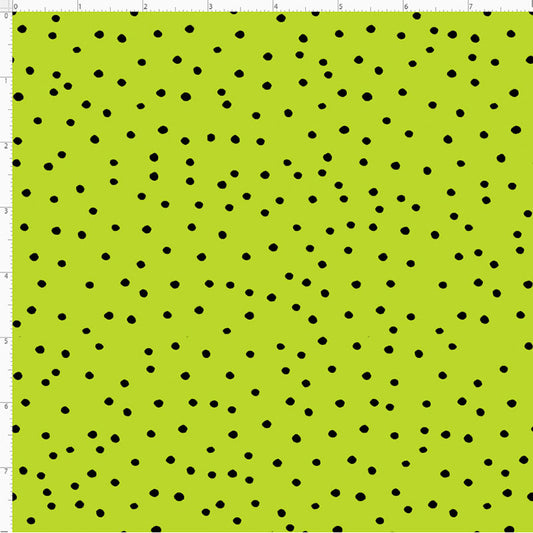 Dinky Dots Lime / Black Fabric