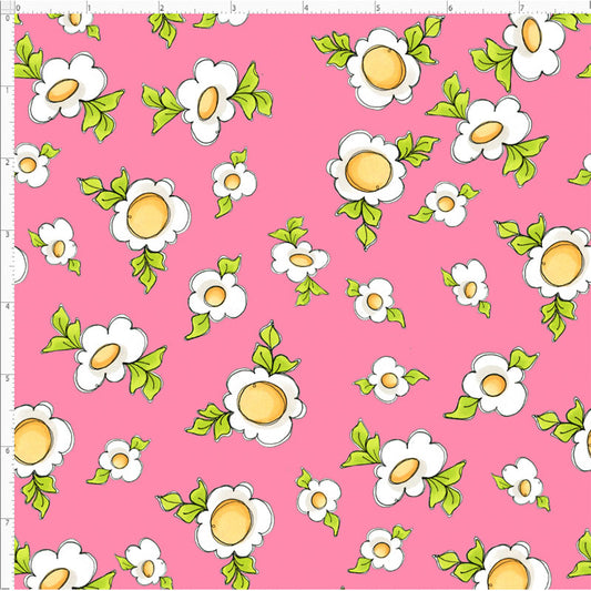 Daisy Love Pink Fabric