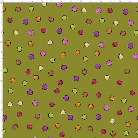 Tea Dot Green Fabric