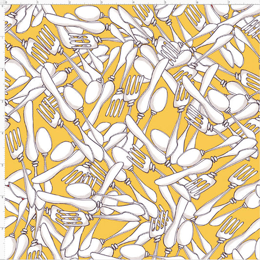 Silverware Wars Yellow Fabric