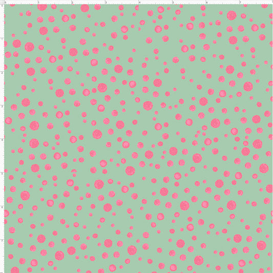 Balloon Dots Sage / Pink Fabric