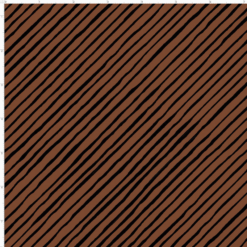 Quirky Bias Stripe Brown / Black Fabric