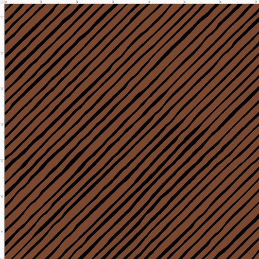 Quirky Bias Stripe Brown / Black Fabric