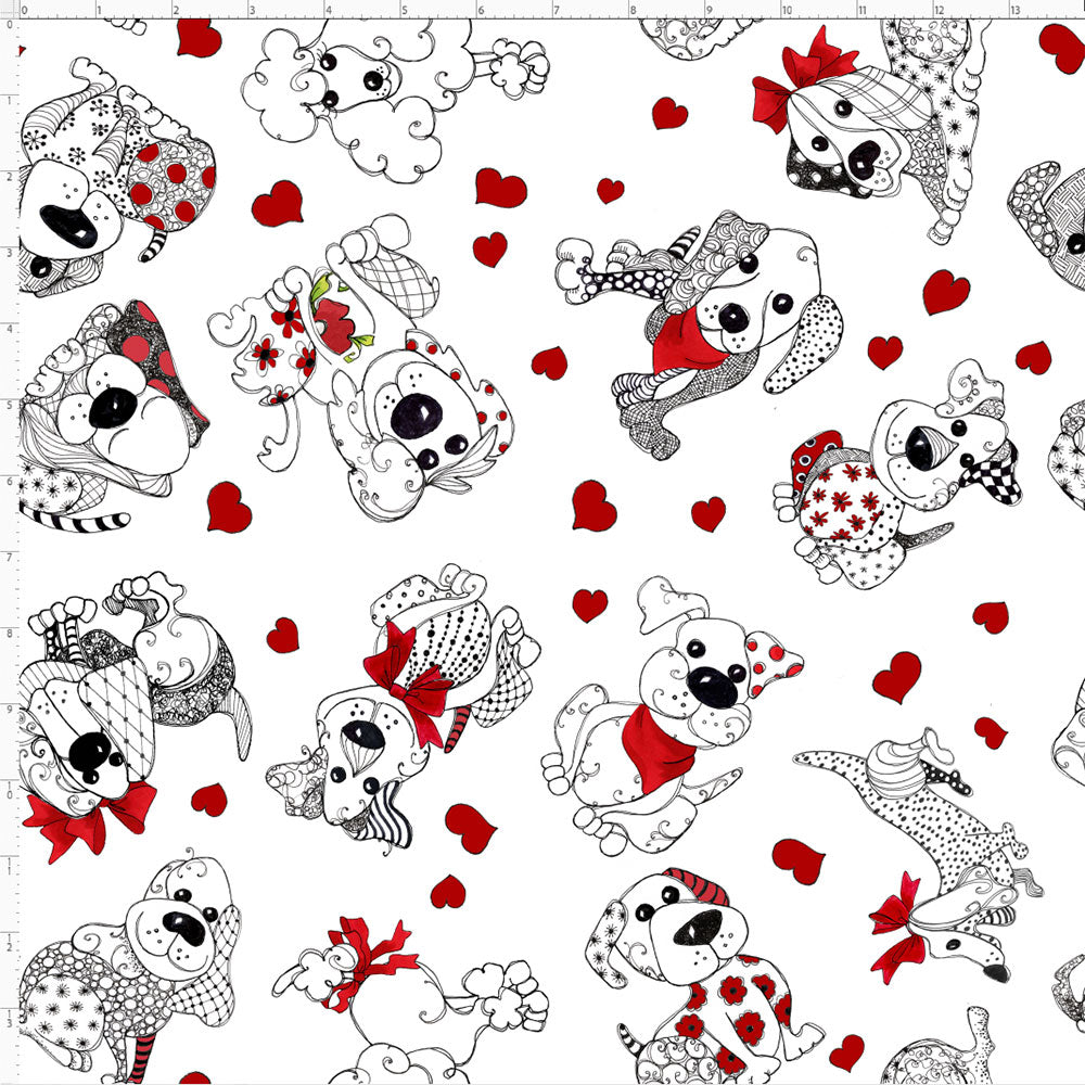 Puppy Toss Fabric