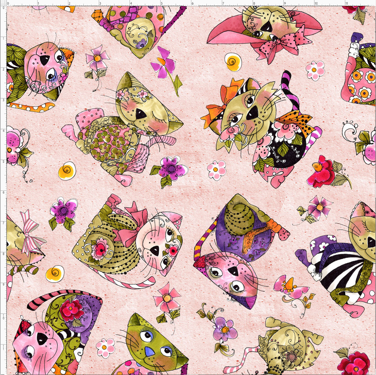 Frou Frou Kitty Toss Fabric
