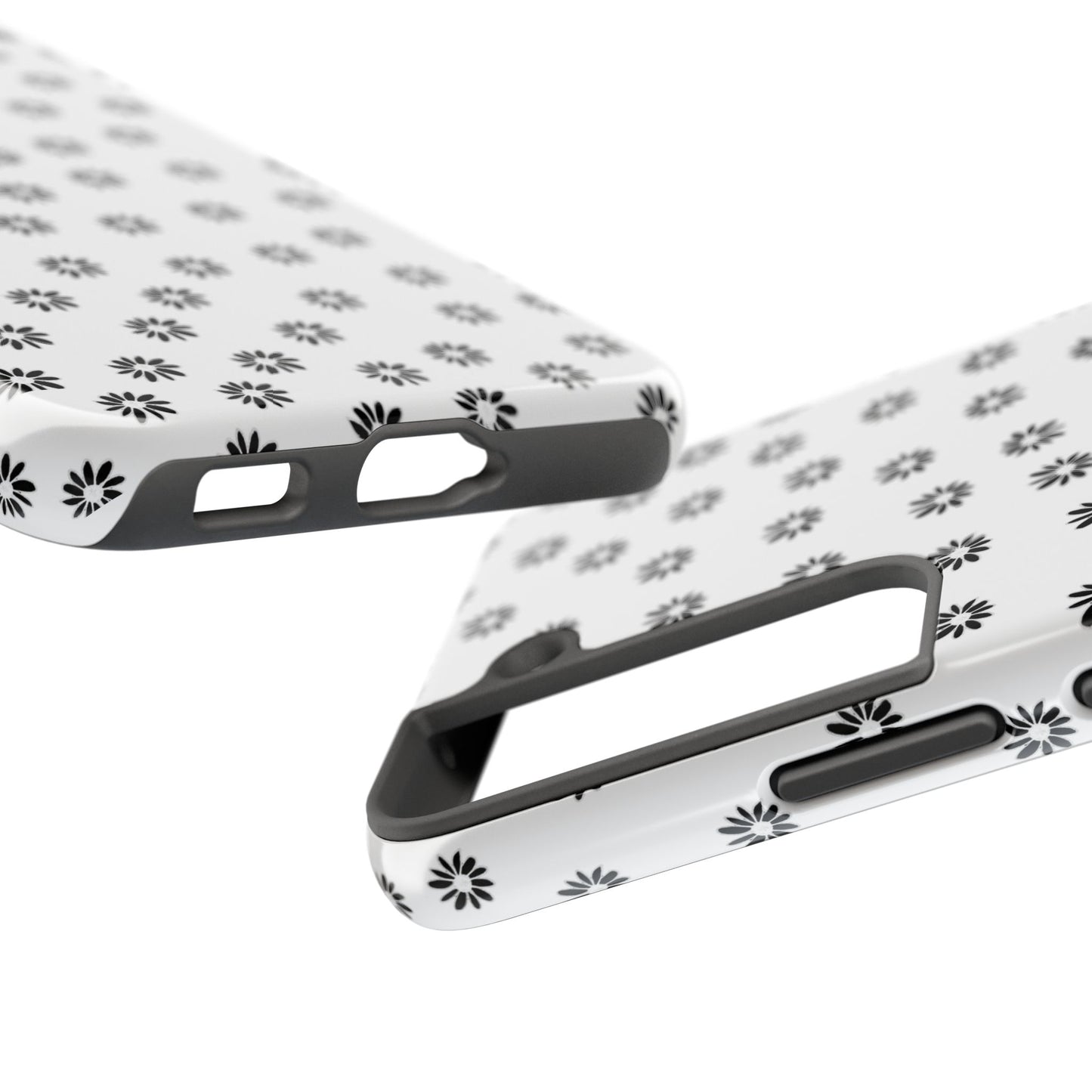 Daisy Dot White / Black Phone Case