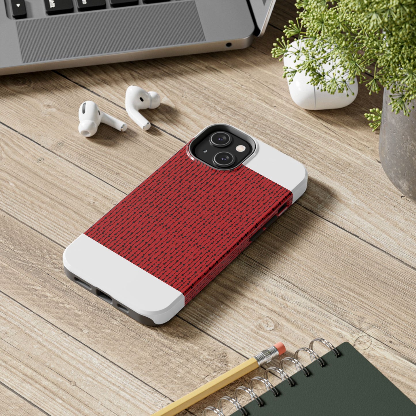 Beaded Curtain Red / Black Phone Case