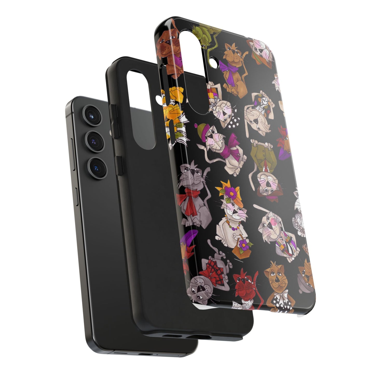 Spice Cats Tossed Black Phone Case