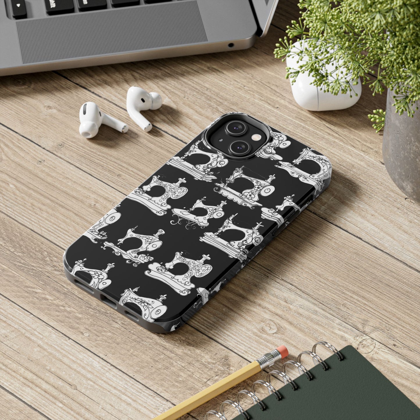 Sew Sew Black / White Phone Case