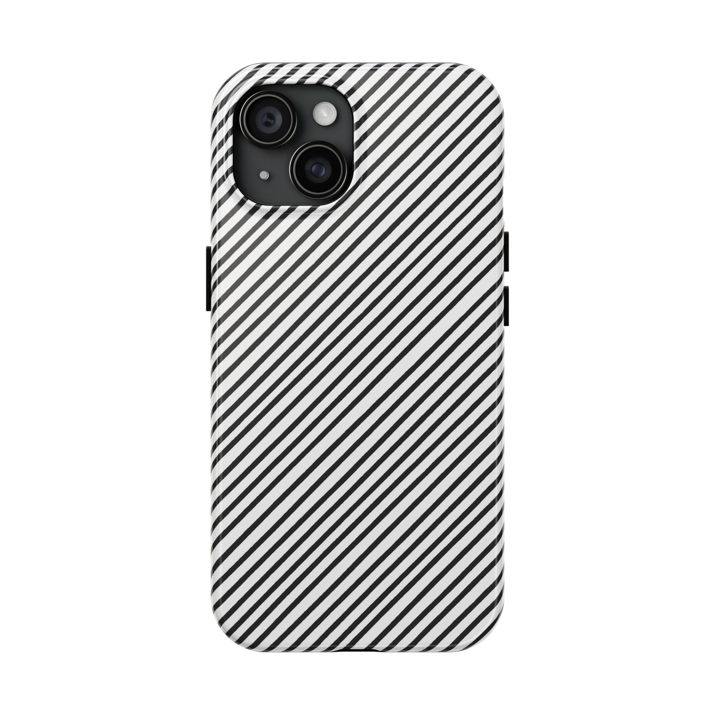 Diagonal Stripe White / Black Phone Case