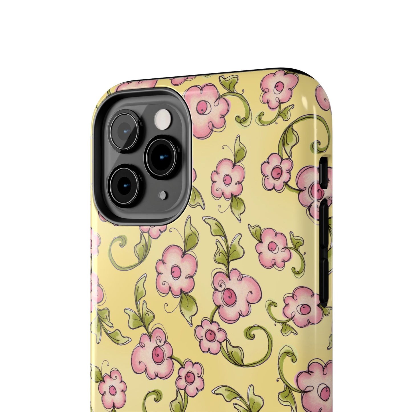 Scroll Daisies Yellow / Peach Phone Case