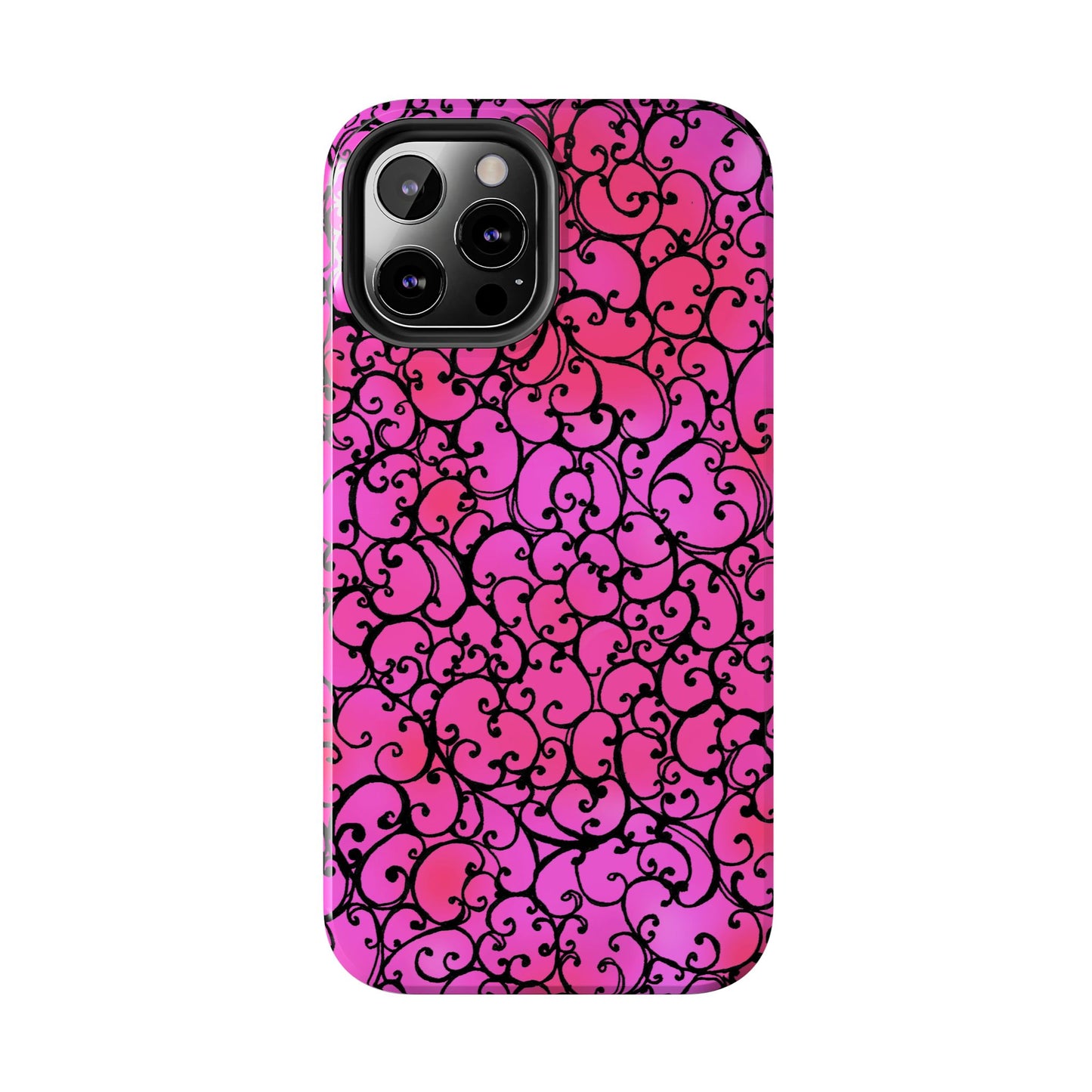 Scrollie Cerise / Black Phone Case