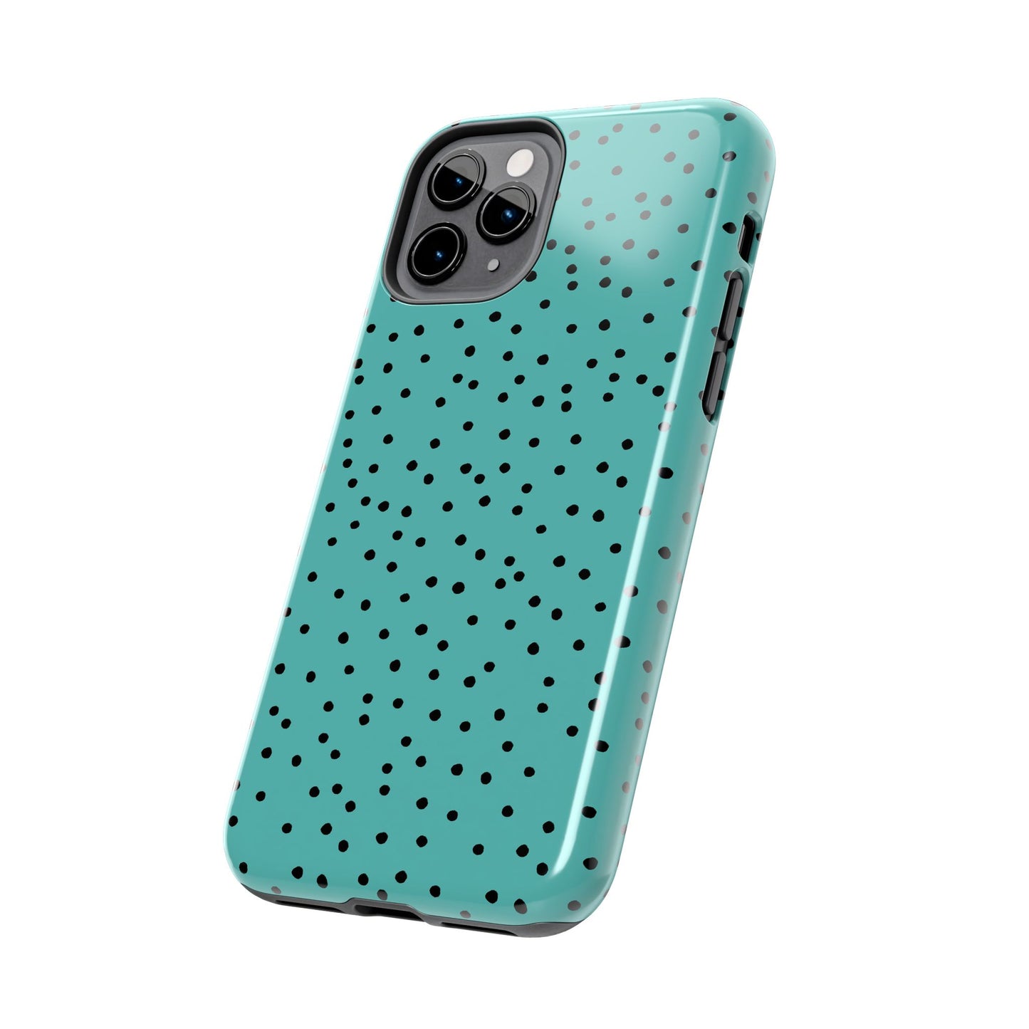 Dinky Dots Turquoise / Black Phone Case