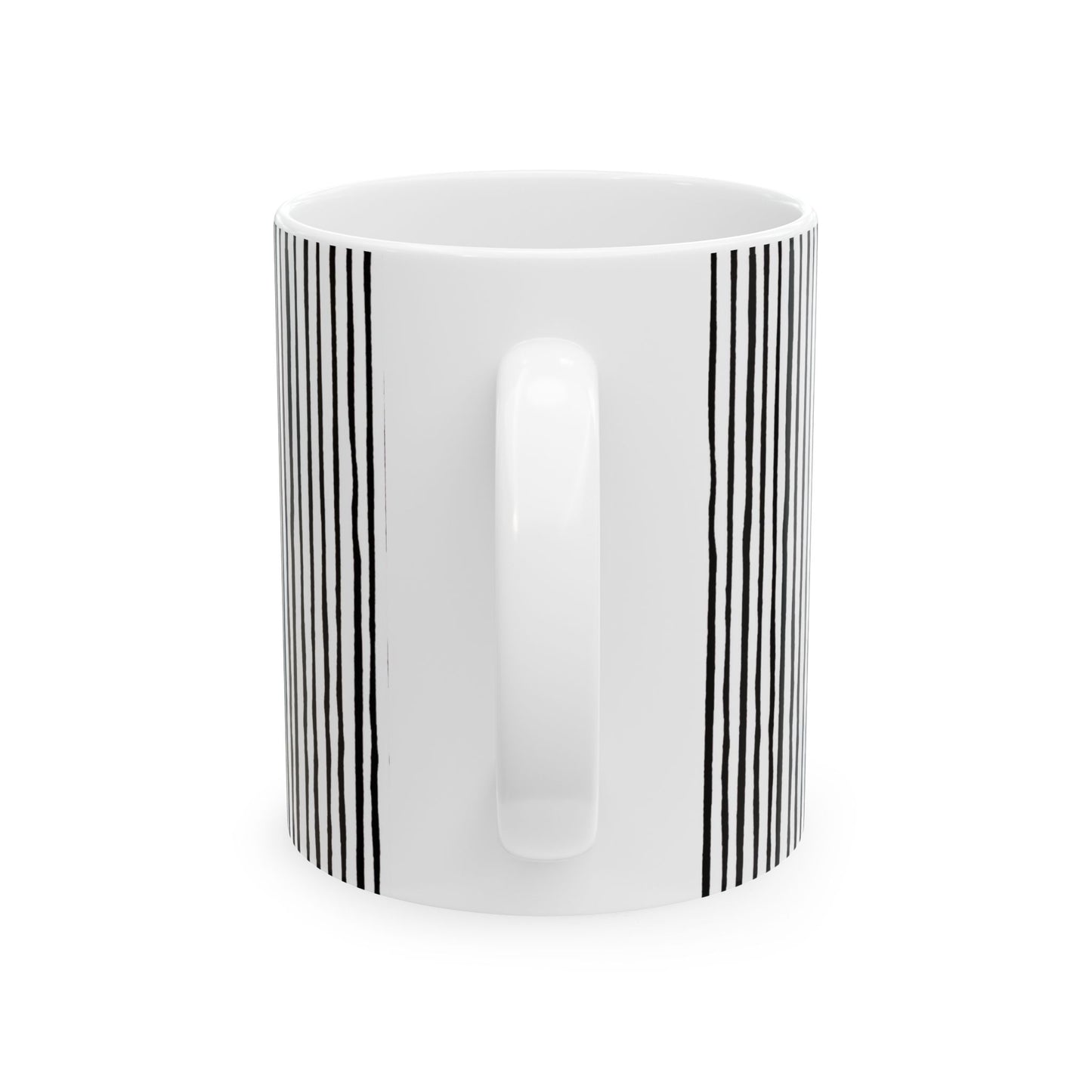 Quirky Pin Stripe White / Black Cup