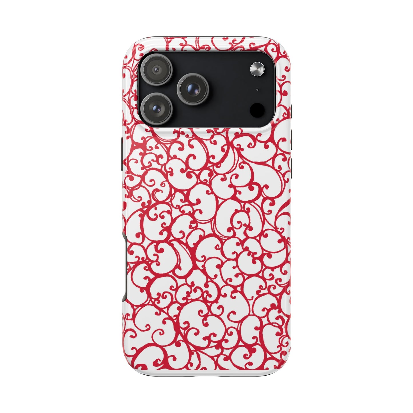 Scrollie White / Red Phone Case