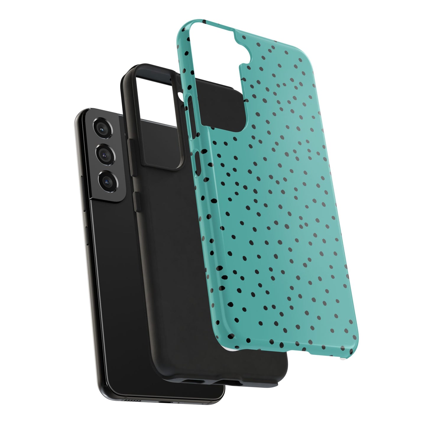 Dinky Dots Turquoise / Black Phone Case
