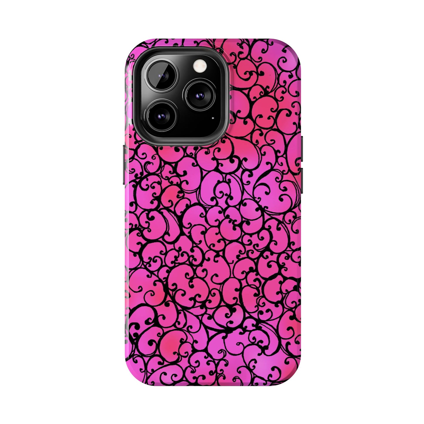 Scrollie Cerise / Black Phone Case