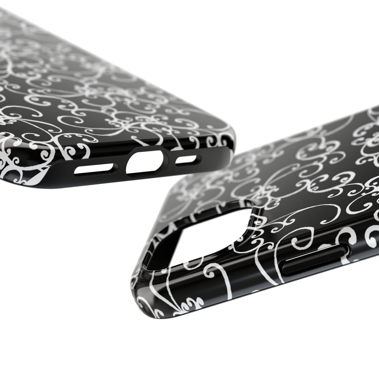 Elegant Scroll Black / White Phone Case