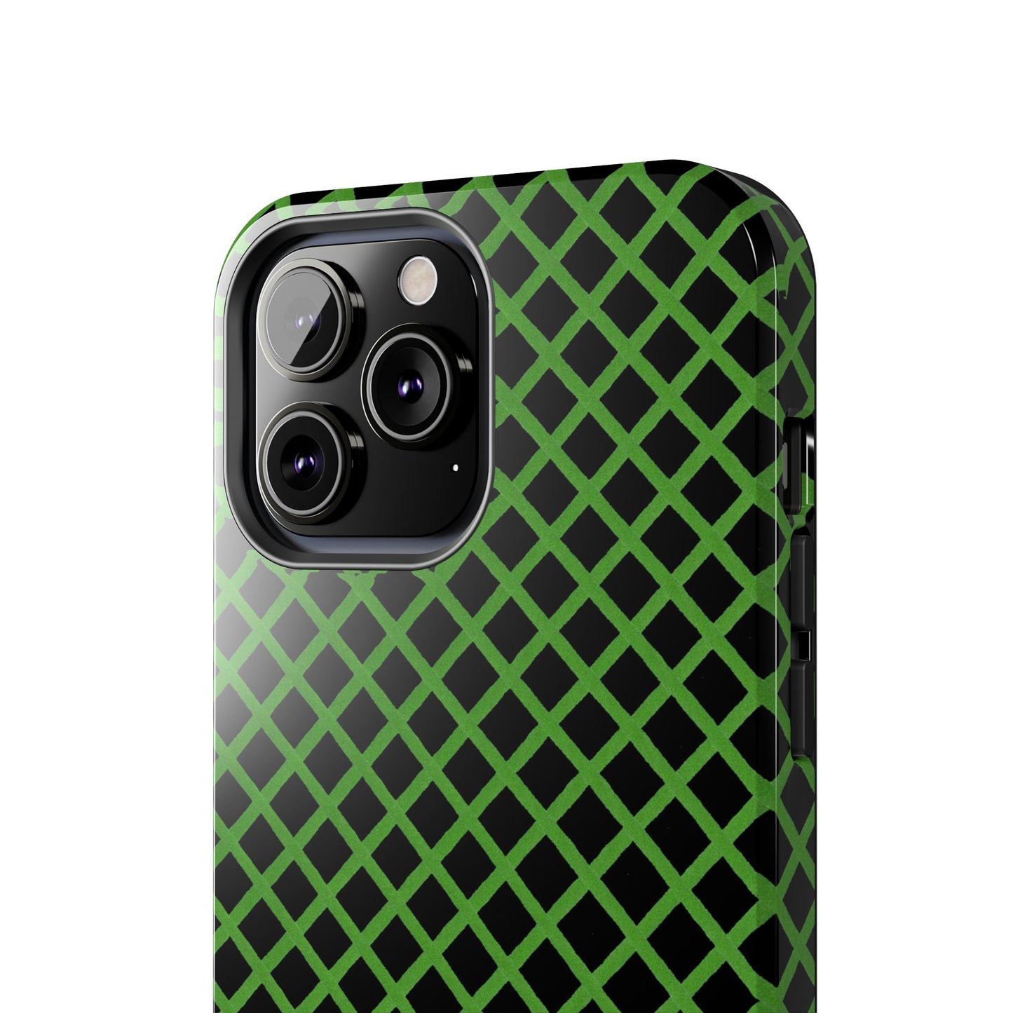Trellis Green / Black Phone Case