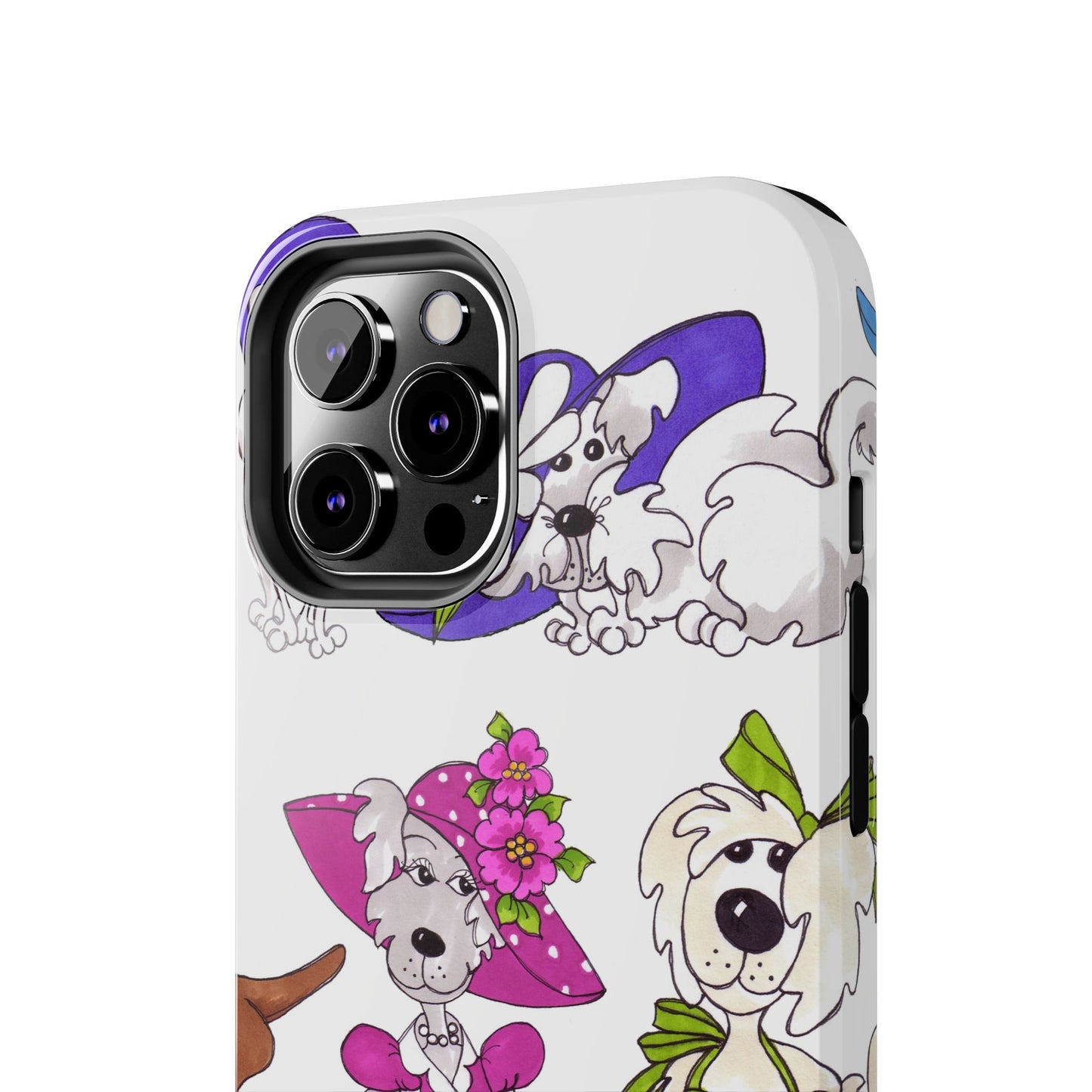Fancy Dog Line Up White Phone Case