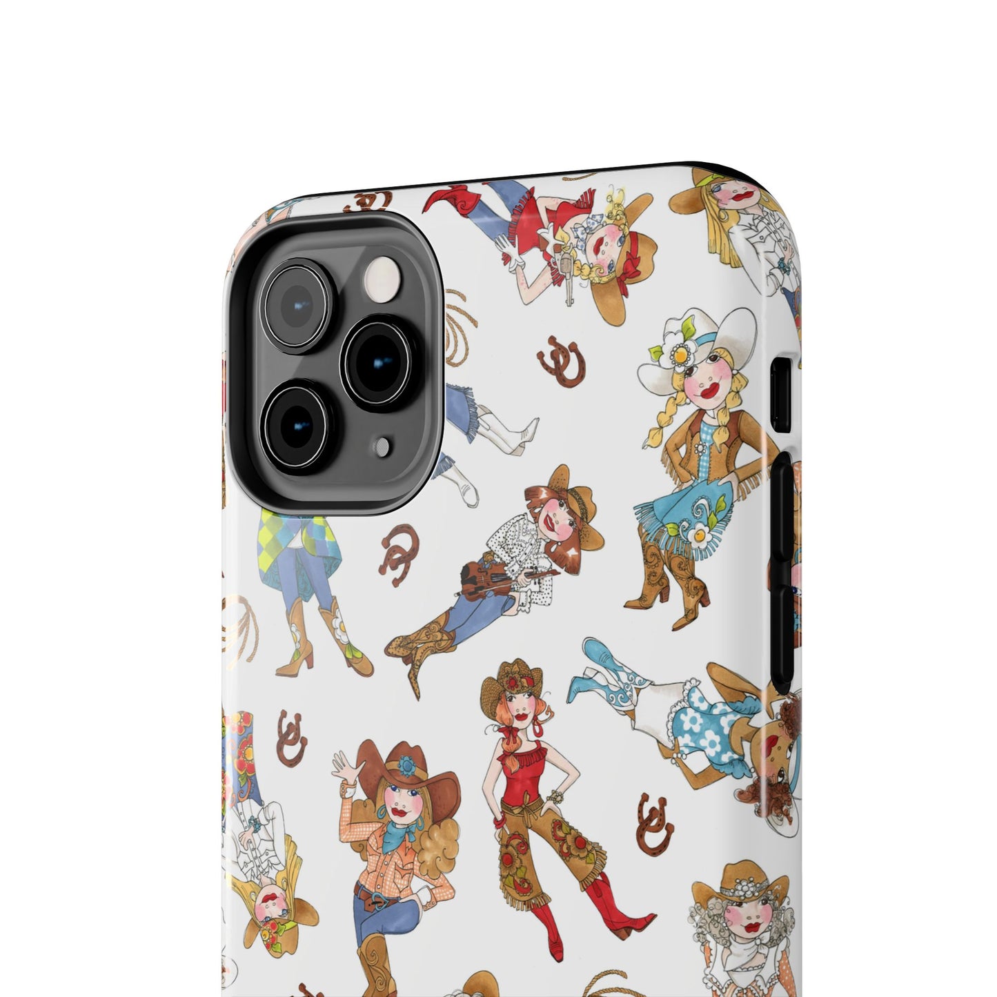 Tossed Cowgirls White Phone Case