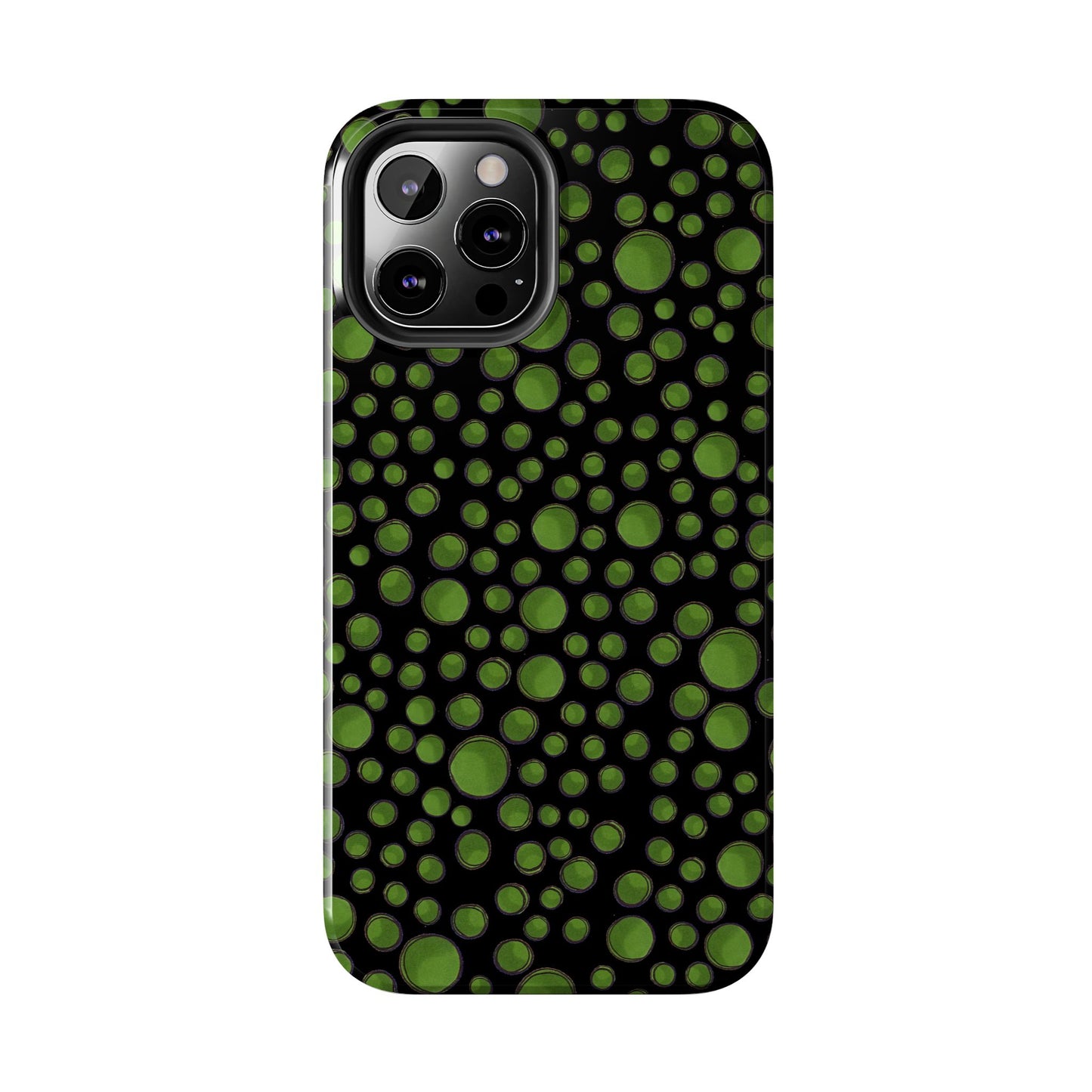 Dot Assortment Black / Green Phone Case