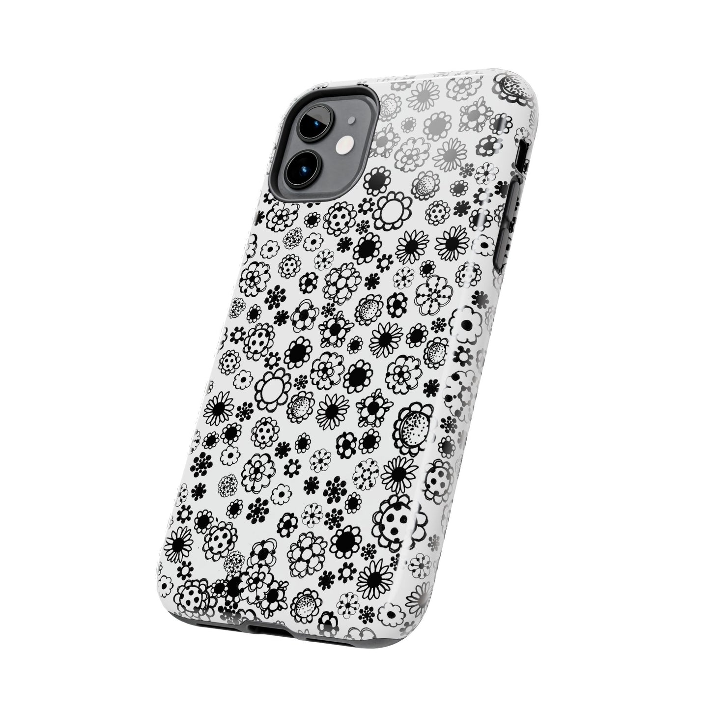 Posie Dots White / Black Phone Case