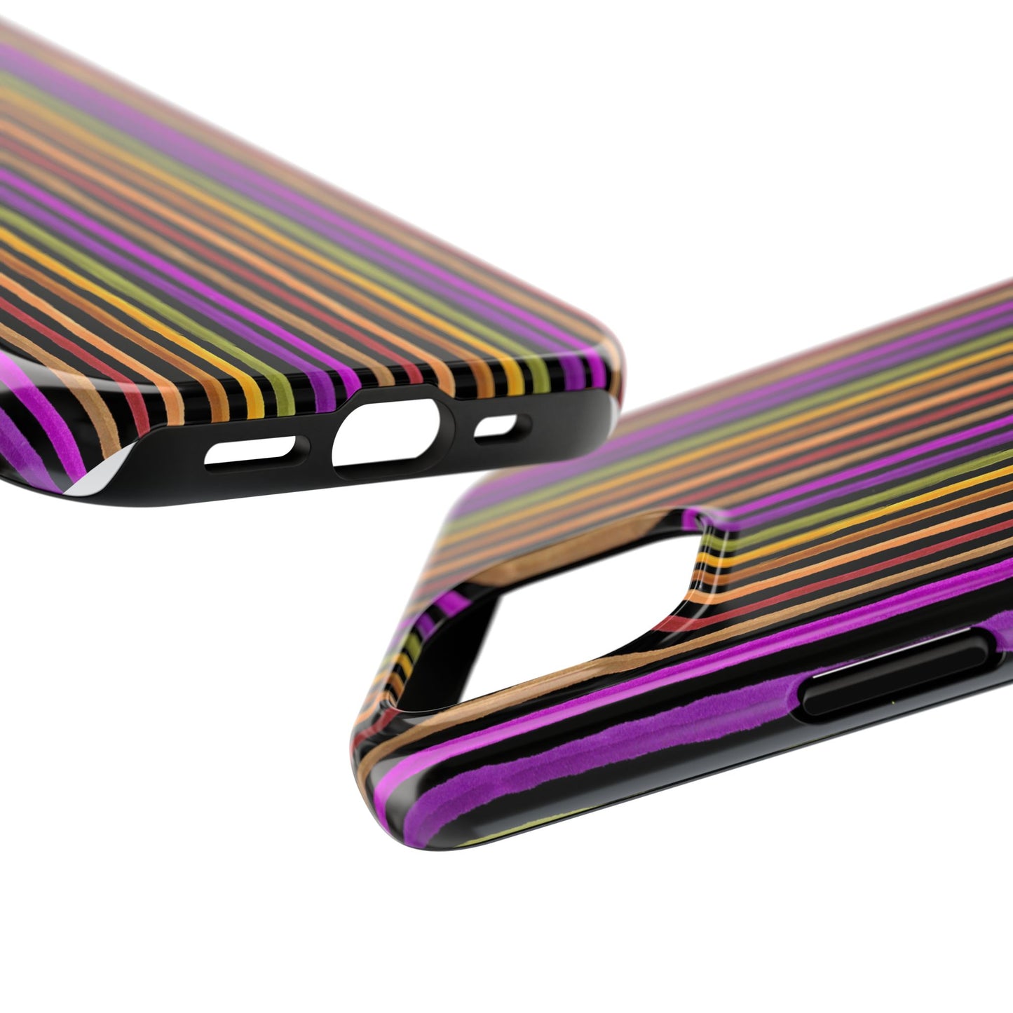 Spice Stripe Black Phone Case