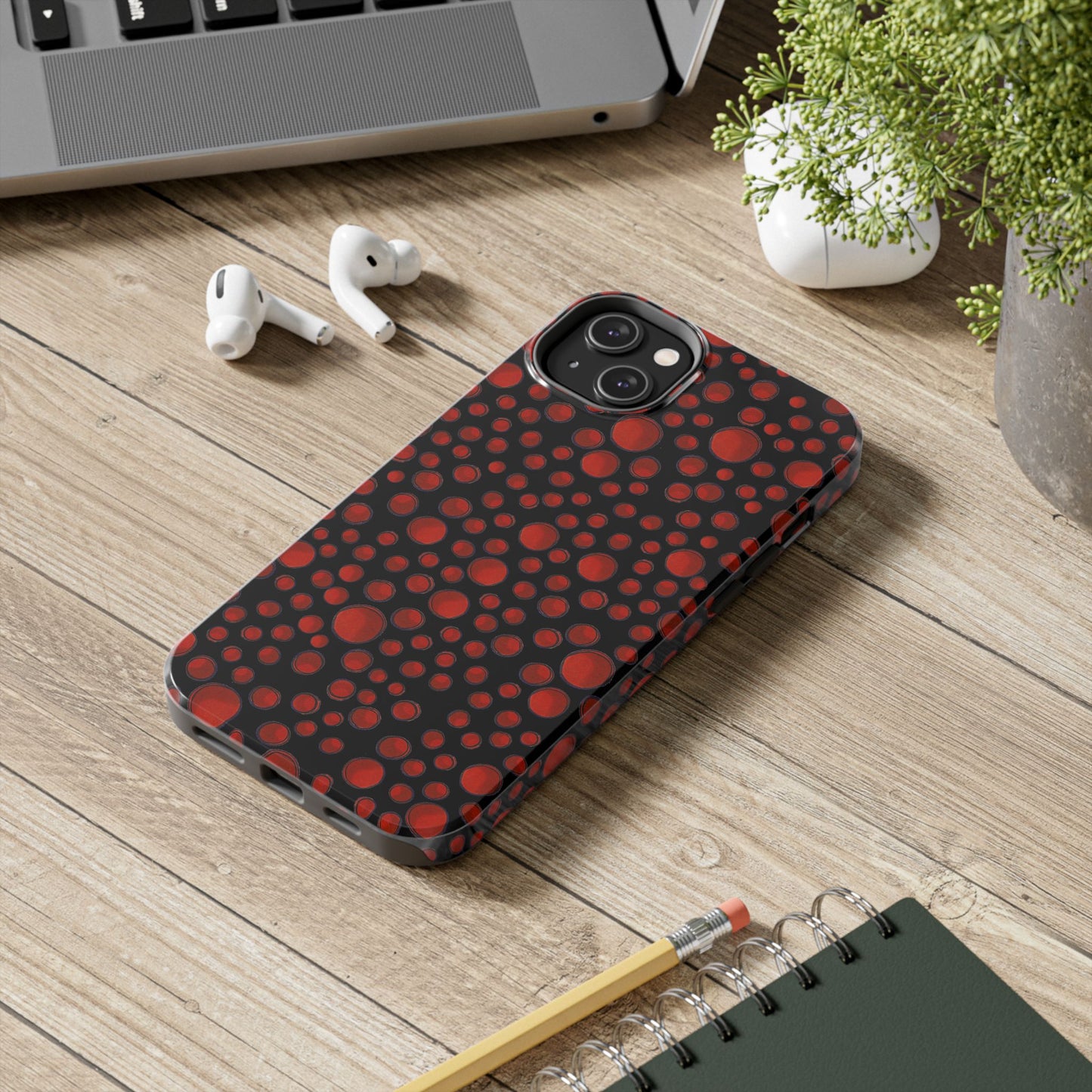 Dot Assortment Black / Red Phone Case