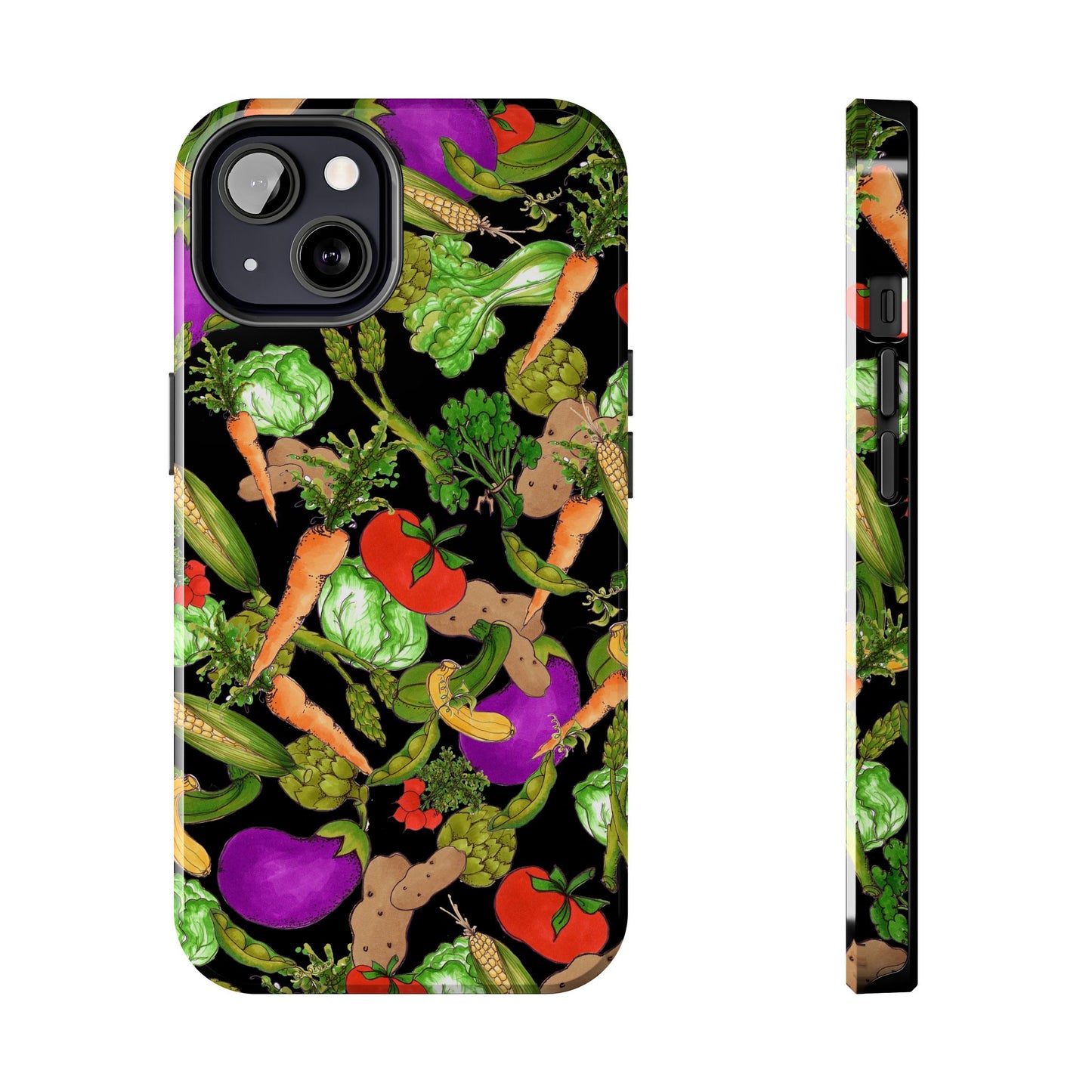 Veggie Jungle Black Phone Case