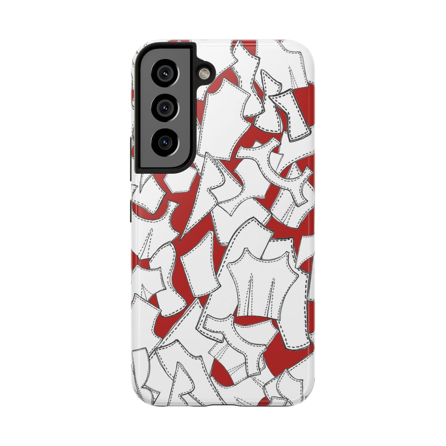 Pattern Pieces Red Phone Case