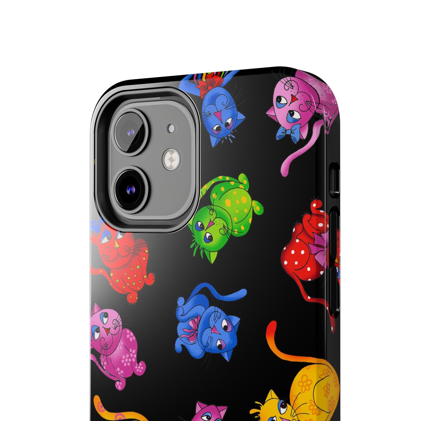 Tossed Cool Cats Black Phone Case