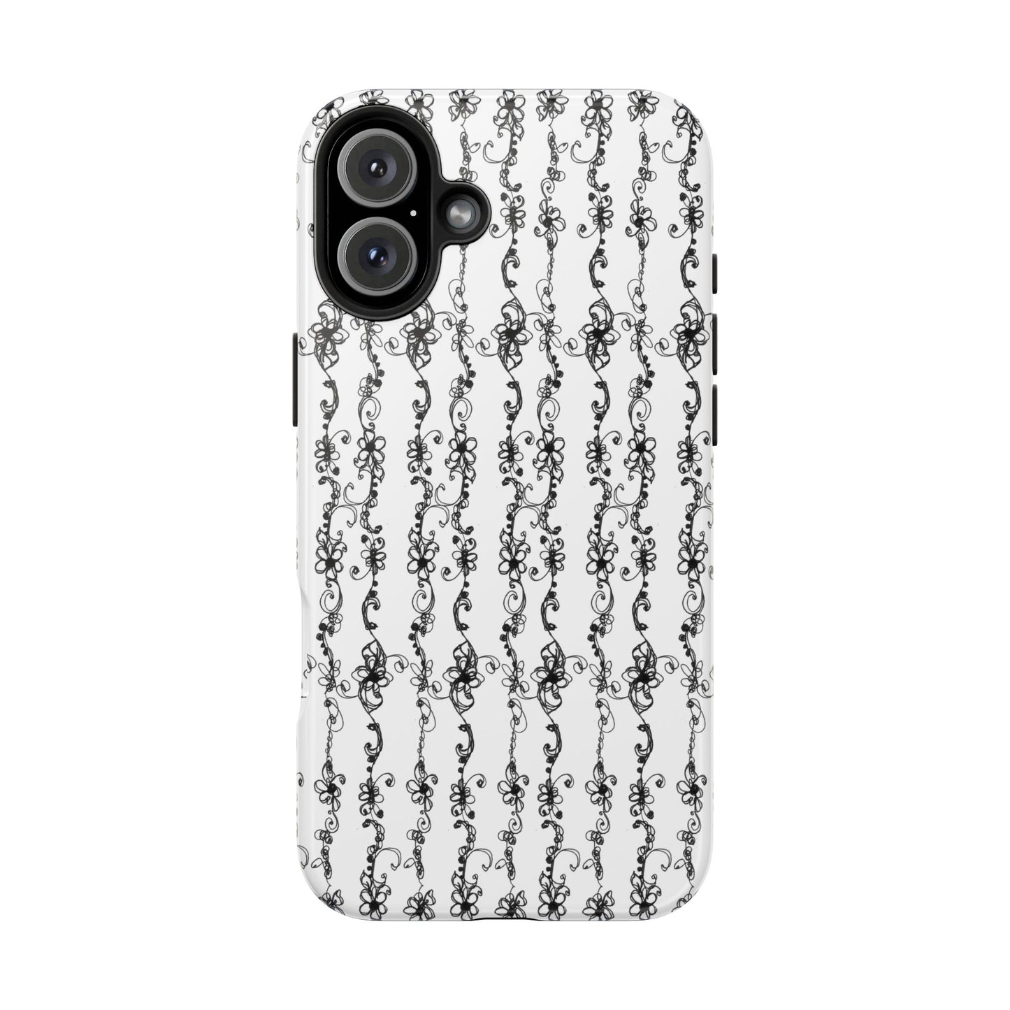 Flower Scroll Stripe Phone Case