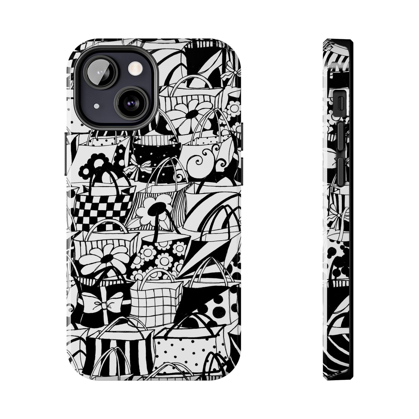 Totally Black / White Phone Case