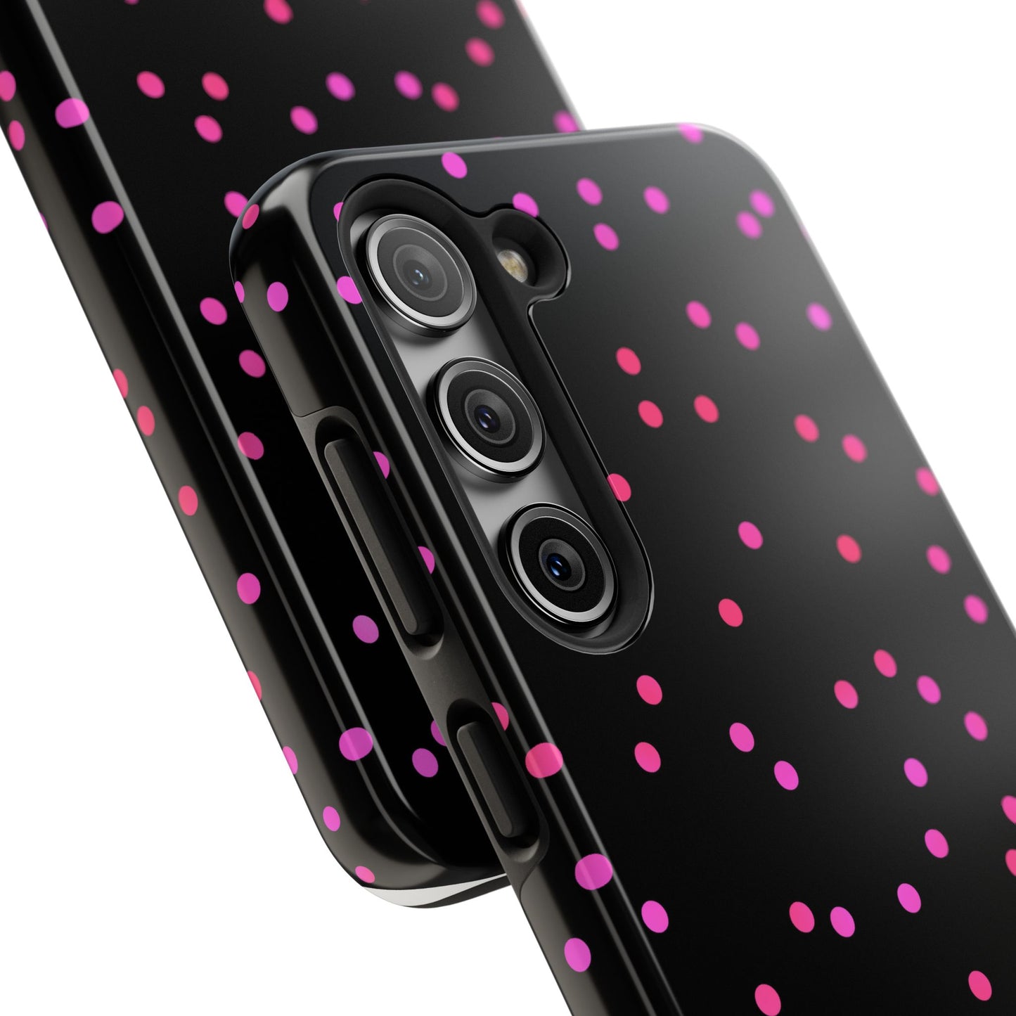 Space Dots Black / Cerise Phone Case