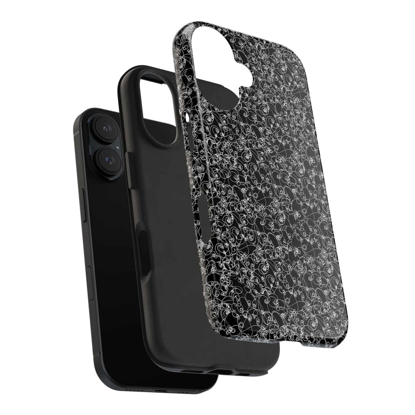 Scribble Black / White Phone Case