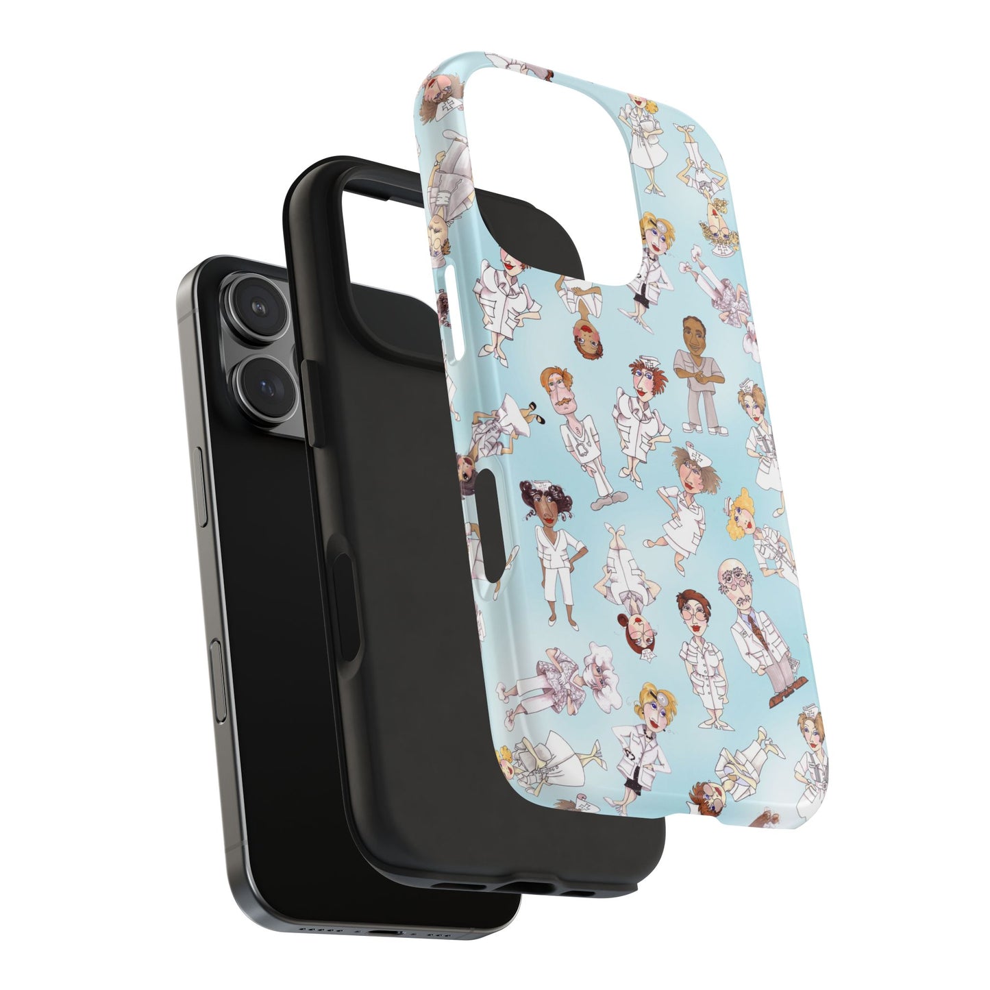 Tossed Nurses Aqua Phone Case
