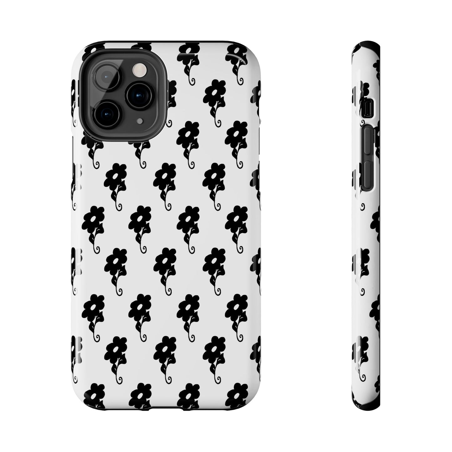 Flowers White / Black Phone Case